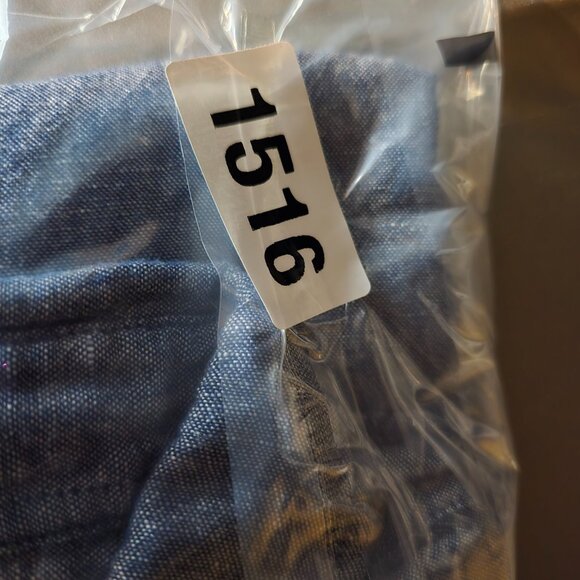 Gap Shirt Mens Large Blue Linen Blend Button Up Standard Fit Casual Chambray - Picture 8 of 8